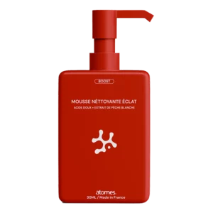 Photo de la mousse nettoyante éclat de la gamme BOOST de la marque de skin care ATOMES